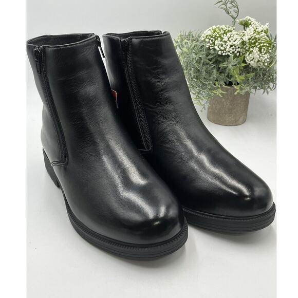 PROPET Water Resistant Men's Black Troy Pile Lined Leather zip Boots Sz 8.5 - Picture 1 of 13